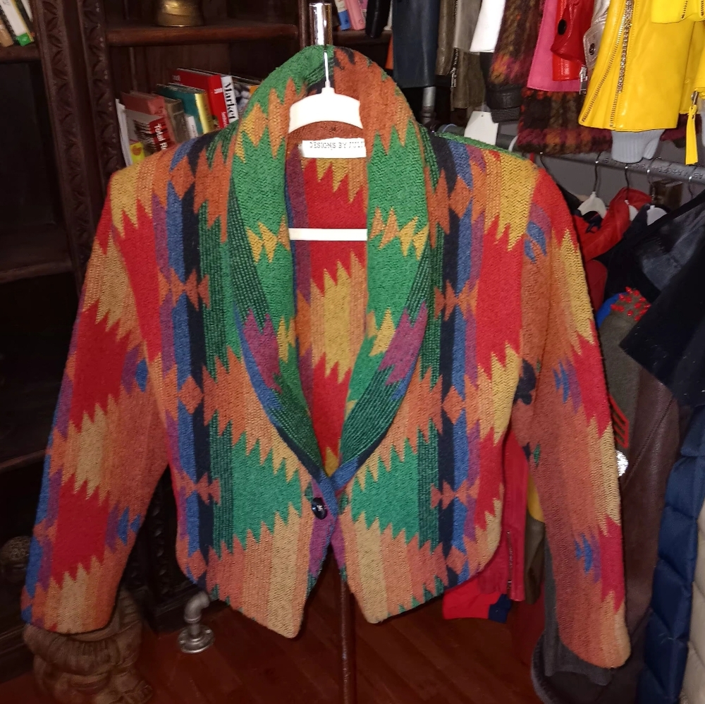 Designs By Julie Colorful Geometric Women's Jacket